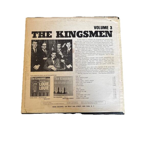 The Kingsmen VOLUME 3 LP Vinyl Record Album Original 1964 - Picture 2 of 2